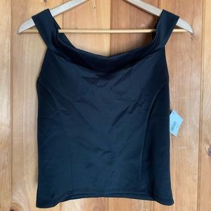 Black off the shoulder tank top